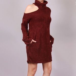 One Shoulder Sweater Dress/ Top